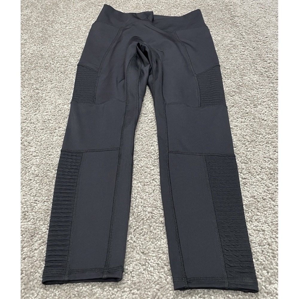 Fabletics Women's Size Med High-Waisted Motion365 + Moto Black Leggings NWOT